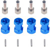 NHX 12mm Wheel Hex Hub 20mm Offset Extension Adaptor 4Pcs Blue