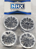NHX RC 12 Spoke Aluminum 1.9 Inch Beadlock Black Wheel Rim w/ Silver Rings 4pcs