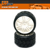 GRP GWH22-XR1 1:5 TC W22 RAIN XR1 ExtraSoft Rain Tire w/ White Wheel (2)