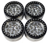 NHX RC 1.9" Aluminum Beadlock Crawler Wheels Rims - Silver / Black 4pcs/set