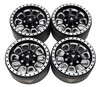 NHX RC 1.9" Heavy Aluminum Beadlock Crawler Wheels Rims -Black/Silver 4pcs/set