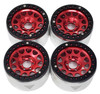 NHX RC 2.2'' Aluminum Beadlock Crawler Wheels Rims KM12: Red/Black 4pcs/set