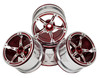 NHX RC 2.2'' Aluminum Beadlock Crawler Wheels Rims - Silver/Red 4pcs/set