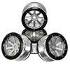 NHX RC 2.2'' Aluminum Beadlock Crawler Wheels Rims  8 Spoke : Silver/Black 4pcs/set