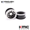 Vanquish VPS07740 1.9 Aluminum KMC XD229 Machete V2 Beadlock Black Wheels (2)