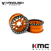 Vanquish VPS07745 1.9 Aluminum KMC XD229 Machete V2 Beadlock Orange Wheels (2)