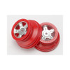 Traxxas 7072A SCT Dual Profile Satin Chrome Red Wheels (2)