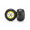 Traxxas 7276 Canyon AT Tires w/Yellow Geode Wheels (2) 1/16 Summit Grave Digger
