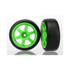 Traxxas 7375A Volk Racing Green Wheels/Tires (2)
