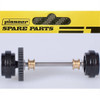 Pioneer AA201233 American Racing Rear Axle Assembly Black Wheels : 1/32 Slot Car