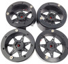 NHX RC 7 Spoke Aluminum 2.2 Inch Beadlock Black Wheel Rim w/ Black Rings 4pcs
