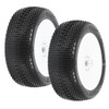 Pro-Line 9041-233 Hole Shot 2.0 Soft 1:8 Buggy Tires Mounted White Wheels (2) : F/R