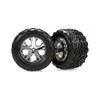 Traxxas 3668 Rear All-Star Chrome Wheels w/Talon Tires (2)