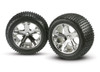 Traxxas 3770 Rear All-Star Chrome Wheels w/ Alias Tires (2)