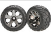 Traxxas 3777A Front All-Star Black Chrome Wheels w/ Anaconda Tires (2)