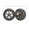 Traxxas 3777A Front All-Star Black Chrome Wheels w/ Anaconda Tires (2)