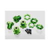 Traxxas 5353G Green Anodized 14mm to 17mm Conversion Splined Wheel Hex Hubs / Nuts (4)