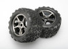 Traxxas 5374X 17mm Talon Tires w/Gemini Chrome Black Wheels