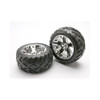 Traxxas 5577R Front All-Star Chrome Wheels w/ Anaconda Tires (2)