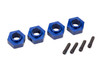 Traxxas 8269X Aluminum Wheel Hubs 12mm Hex Blue(4) Screw Pin (4) : TRX-4