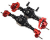 NHX Alum Complete Portal Axle Set Black & Red 313mm Wheelbase : SCX10 III