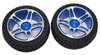 NHX 1/10 Tire w/ Aluminum Rims - Blue  2pcs Hex 12mm 4-TEC / RS4