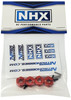 NHX Wheel Hex Adaptor 12x7mm with Pins Red (4pc) Thickness 7mm
