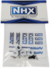 NHX Wheel Hex Adaptor 12x7mm with Pins Silver (4pc) Thickness 7mm