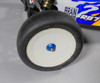 Kyosho AMR-025LBL M4 Aluminum Serrated Flange 4mm Wheel Nuts Blue (4)
