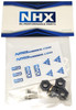 NHX Brass +3mm Widen Wheel Hubs Hex w/ Pins Black 4pcs: TRX-4 SCX10