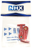 NHX Aluminum Front Upper Arm Set Red: Tamiya TT02