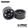 Incision IRC00254 KMC 1.9 KM233 Hex Black Plastic Beadlock Wheel Set (2)