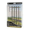 Woodland Scenics US2280 Pre-Wired Poles - Single Crossbar - O Scale