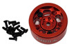 NHX 1.0" 5F Aluminum Beadlock Crawler Wheels Rims Red 4pcs : Axial SCX24