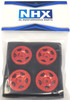 NHX 1.0" 5F Aluminum Beadlock Crawler Wheels Rims Red 4pcs : Axial SCX24