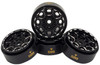 NHX 1.0" 8H Alum Beadlock Crawler Wheels Rims Black (4) w/ Brass Weight Center Ring : SCX24