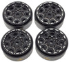 NHX 1.0" 8H Alum Beadlock Crawler Wheels Rims Black (4) w/ Brass Weight Center Ring : SCX24