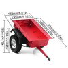 NHX RC Heavy Duty Metal Leaf Spring 2-Wheel Trailer - Red