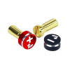 1Up Racing 190432 LowPro Bullet Plugs w/ Grips - 5mm Red/Black