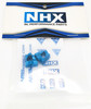 NHX RC Aluminum Caster Block 0 Degree L/R  -Blue : Losi Mini T 2.0 / Mini-B