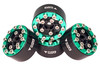 NHX RC 1.0" Aluminum Screw-Style Beadlock Wheels (4) -Green: SCX24