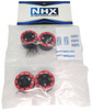 NHX RC 1.0" Aluminum Screw-Style Beadlock Wheels (4) -Red : SCX24