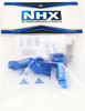 NHX RC Alum Rear Stub Axle Carriers -Blue: 1/10 2WD Slash/Stampede/Rustler/Bandit