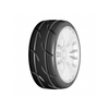 GRP GTJ03-XM4 1:8 GT T03 REVO XM4 Soft Medium Tires w/ 20 Spoked White Wheel (2)