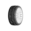 GRP GTJ03-XM4 1:8 GT T03 REVO XM4 Soft Medium Tires w/ 20 Spoked White Wheel (2)