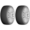 GRP GTK04-XB3 1:8 GT T04 SLICK - XB3 Soft Tires w/ 20 Spoked Silver Wheel (2)