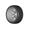 GRP GTK04-XB3 1:8 GT T04 SLICK - XB3 Soft Tires w/ 20 Spoked Silver Wheel (2)
