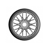 GRP GTK04-XM4 1:8 GT T04 SLICK XM4 Soft Medium Tires w/ 20 Spoked Silver Wheel (2)
