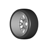 GRP GTK04-XM7 1:8 GT T04 SLICK XM7 Medium Hard Tires w/ 20 Spoked Silver Wheel (2)