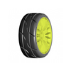 GRP GTY03-XM4 1:8 GT T03 REVO XM4 Soft Medium Tires w/ 20 Spoked Yellow Wheel (2)